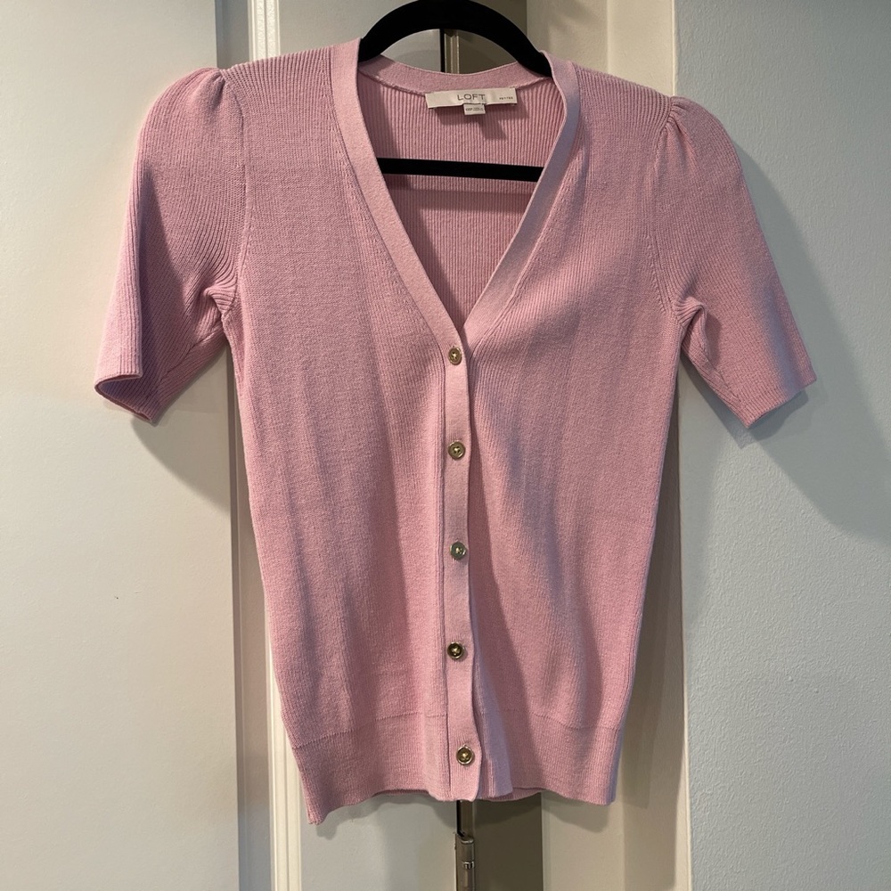 Pink ribbed cardigan